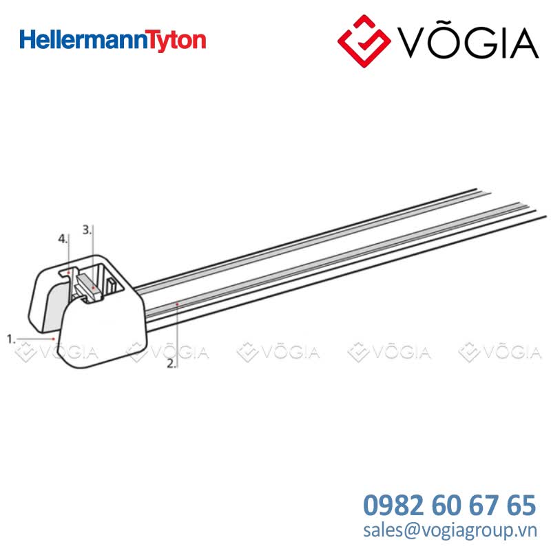 Dây thít cáp có răng phía trong - Cable tie inside serrated for faster processing, 410x47mm, ∅1100mm, black, 100pcs - Q50L-PA66HS-BK