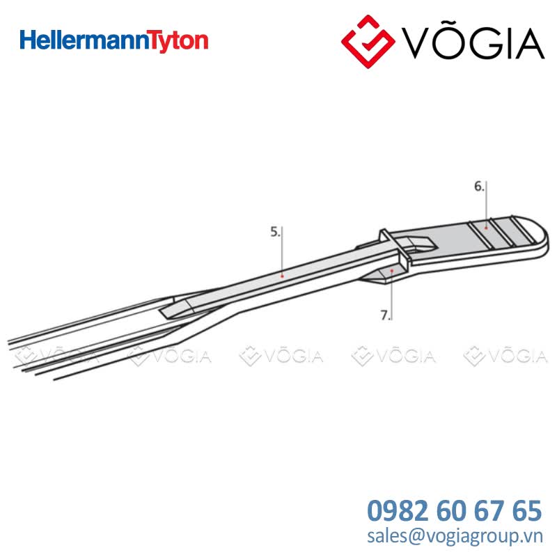 Dây thít cáp có răng phía trong - Cable tie inside serrated for faster processing, 410x47mm, ∅1100mm, black, 100pcs - Q50L-PA66HS-BK