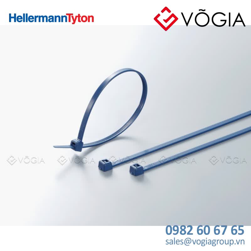 Dây thít cáp có răng phía trong - Cable tie inside serrated detectable, 202x47mm, ∅60-50mm, blue, 100pcs - MCTS200-PA66MD-BU