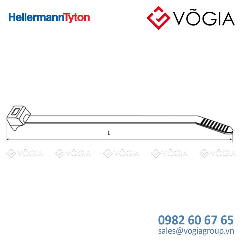 Dây thít cáp có răng phía trong - Cable tie inside serrated, 100x25mm, ∅16-130mm, black, 1000pcs - CTT20R-PA66HS-BK