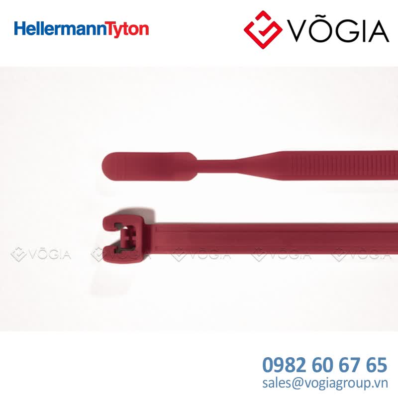 Dây thít cáp có răng phía trong - Cable tie inside serrated, 210x47mm, ∅30-500mm, red, 100pcs - Q50R-PA66-RD