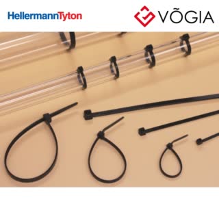 Dây thít cáp có răng phía trong - Cable tie inside serrated detectable, 153x35mm, ∅50-36mm, black, 100pcs - MCTMP150-PA66MD-BK