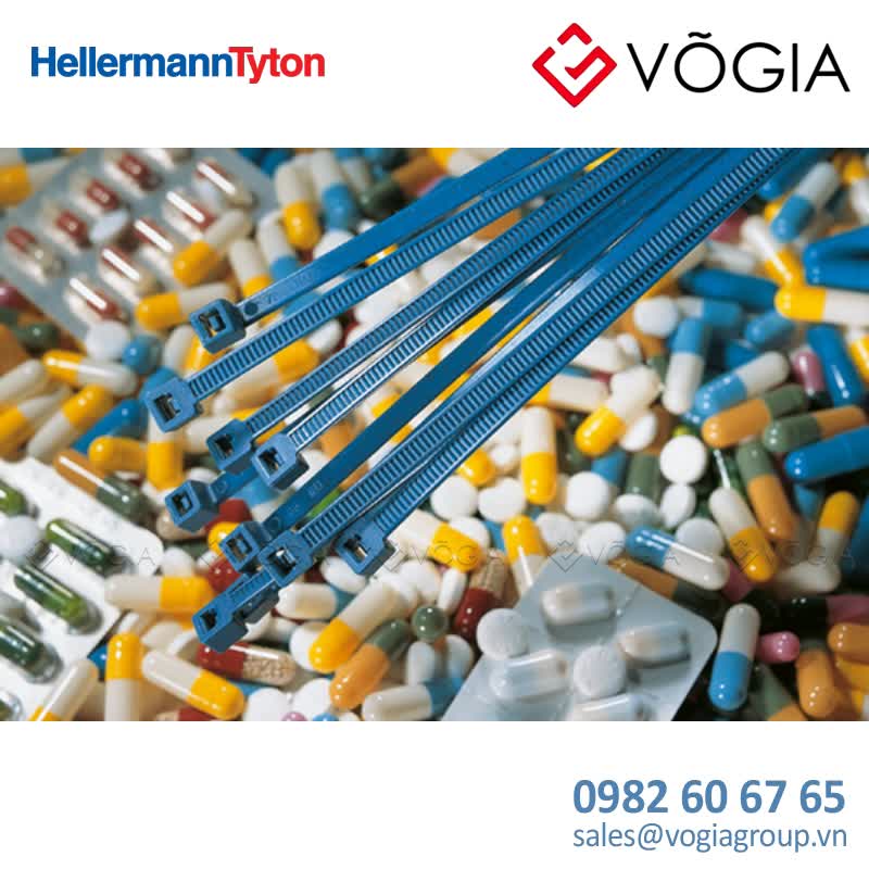 Dây thít cáp có răng phía trong - Cable tie inside serrated detectable, 1500x35mm, ∅30-350mm, blue, 100pcs - MCTPP30R-PPMP+-BU