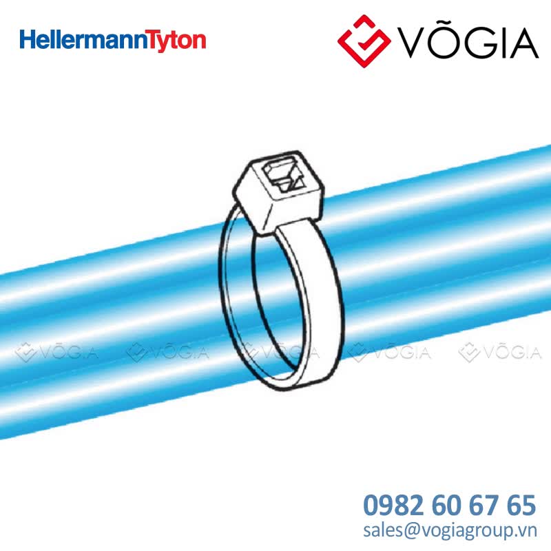 Dây thít cáp có răng phía trong - Cable tie inside serrated, 365x76mm, ∅50-100mm, yellow, 100pcs - T150R(H)-PA66-YE
