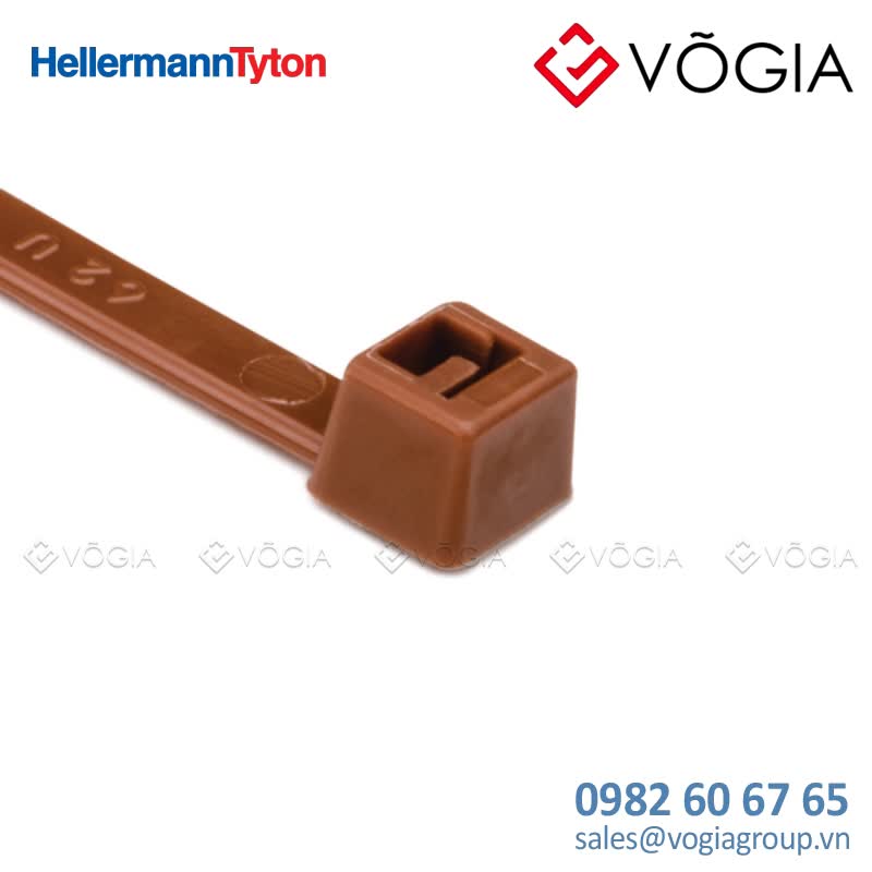 Dây thít cáp có răng phía trong - Cable tie inside serrated, 2020x46mm, ∅15-500mm, brown, 100pcs - T50R-PA66-BN