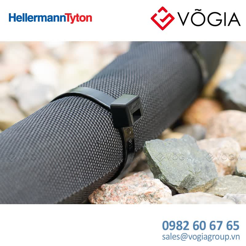 Dây thít cáp có răng phía trong - Cable tie inside serrated, 200x46mm, ∅15-500mm, black, 100pcs - T50R-PA66HIR(S)-BK