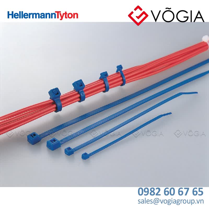 Dây thít cáp có răng phía trong - Cable tie inside serrated, 210x47mm, ∅15-550mm, blue, 100pcs - T80R-PA66-BU