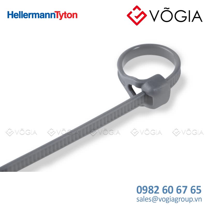 Dây thít cáp có răng phía ngoài - Cable tie outside serrated for narrow bundling, 150x33mm, ∅35mm, grey, 100pcs - V150R-PA46-GY
