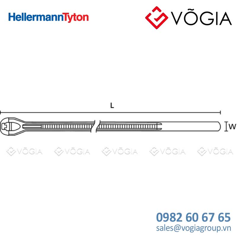 Dây thít cáp có răng phía ngoài - Cable tie outside serrated for narrow bundling, 150x33mm, ∅35mm, grey, 100pcs - V150R-PA46-GY