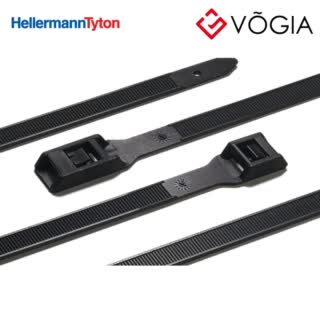 Dây thít cáp có răng phía ngoài - Cable tie outside serrated for narrow space, 535x90mm, ∅146mm, black, 100pcs - PE530-PA66-BK