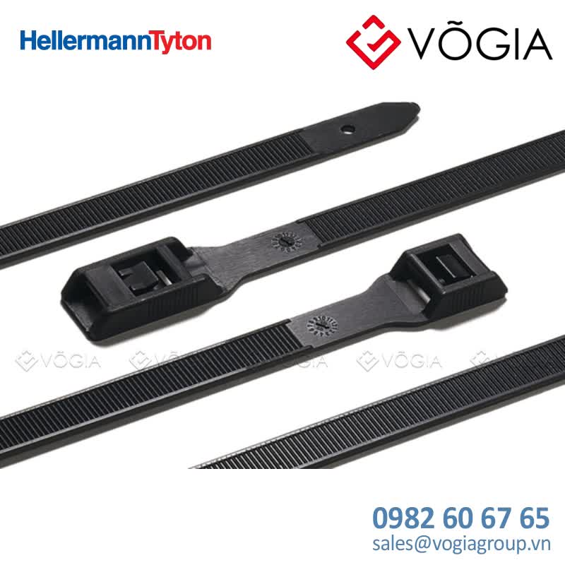 Dây thít cáp có răng phía ngoài - Cable tie outside serrated for narrow space, 400x90mm, ∅380-116mm, beige, 100pcs - PE400SH-PA66-BGE