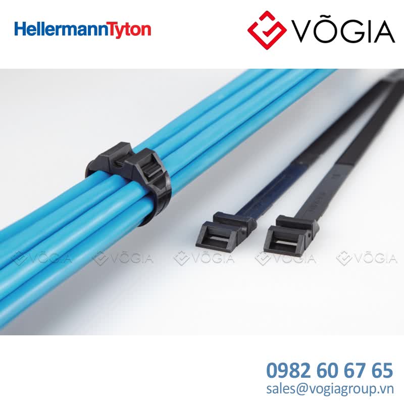 Dây thít cáp có răng phía ngoài - Cable tie outside serrated for narrow space, 123x9mm, ∅40-22mm, black, 50pcs - LPH123-PA11-BK