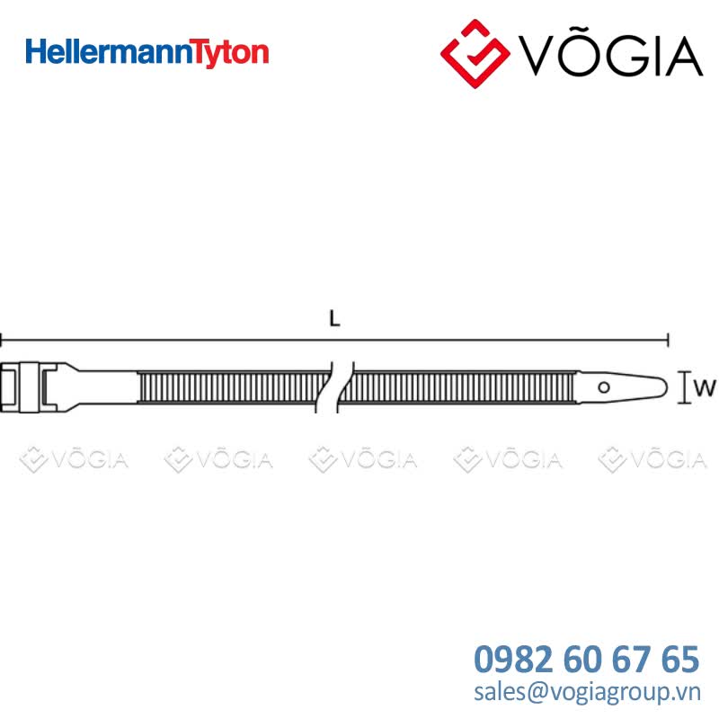 Dây thít cáp có răng phía ngoài - Cable tie outside serrated for narrow space, 123x9mm, ∅40-22mm, black, 50pcs - LPH123-PA11-BK