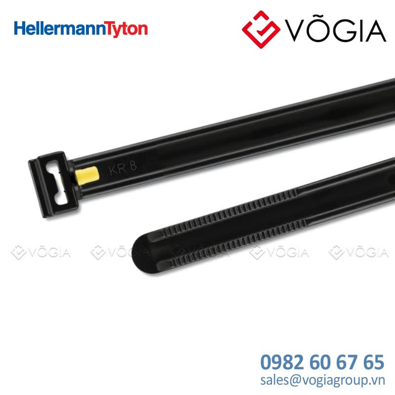 Dây thít cáp trơn - Cable tie not serrated vibration absorbing, 3370x80mm, ∅80-860mm, black, 50pcs - KR8/33-PA66HS-BK