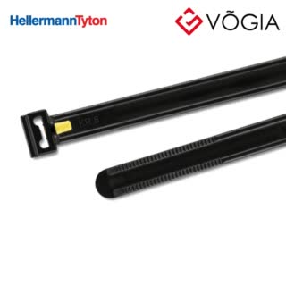 Dây thít cáp trơn - Cable tie not serrated vibration absorbing, 337x80mm, ∅80-860mm, black, 50pcs - KR8/33-PA66W-BK