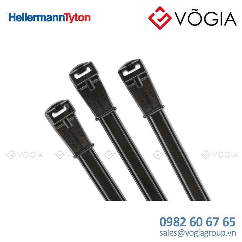 Dây thít cáp trơn - Cable tie not serrated vibration absorbing, 1000x80mm, ∅300mm, black, 50pcs - KR8/100-PA66W-BK