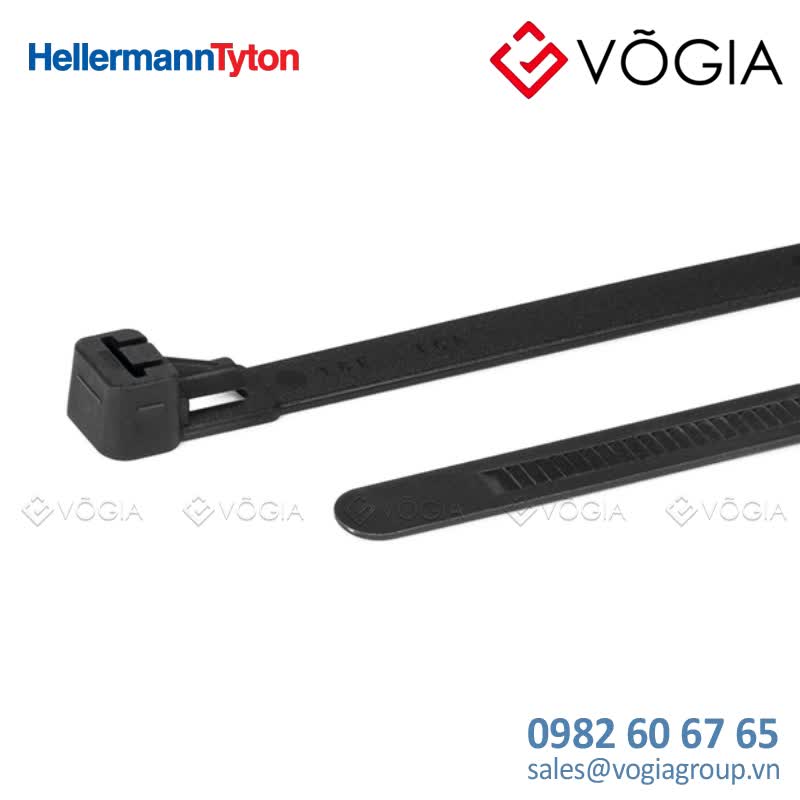 Dây thít (dây rút) cáp có thể tháo rời - Releasable cable tie, 250x76mm, ∅160-680mm, 200N, black, 100pcs - REL250-PA66-BK