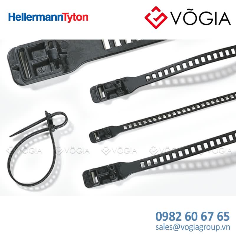 Dây thít (dây rút) cáp có thể tháo rời - Releasable cable tie, 180x70mm, ∅100-450mm, 57N, black, 50pcs - SRT1807-TPU-BK