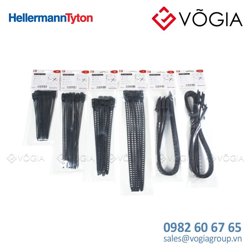Dây thít (dây rút) cáp có thể tháo rời - Releasable cable tie, 180x70mm, ∅100-450mm, 57N, black, 50pcs - SRT1807-TPU-BK
