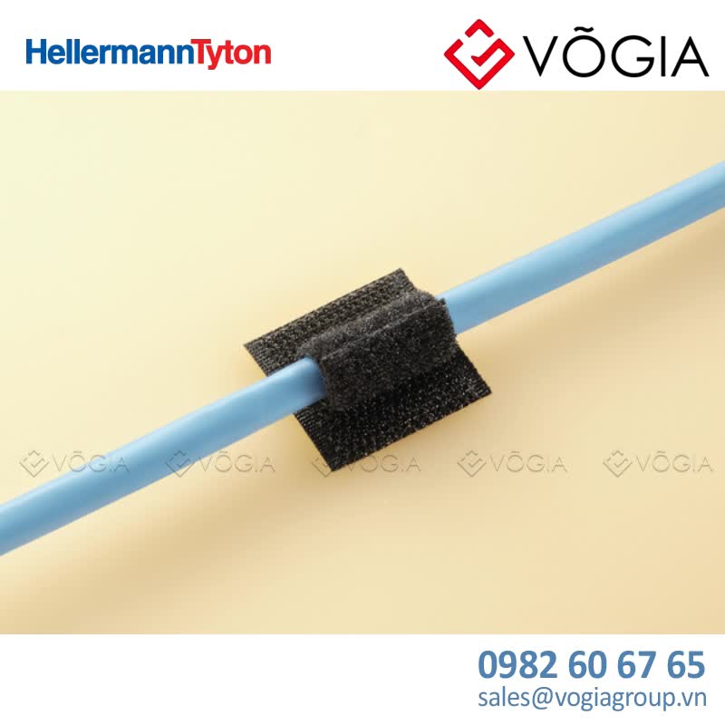Dây thít (dây rút) cáp có thể tháo rời - Hook and loop cable tie, 26x25mm, black, 100pc - GT-ST-PA-BK