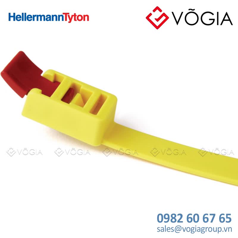 Dây thít (dây rút) cáp có thể tháo rời - Releasable cable tie, 7520x130mm, ∅400-2100mm, 888N, yellow/red, 5pcs - SpeedyTie (RTT750HR)-PA66-RD/YE