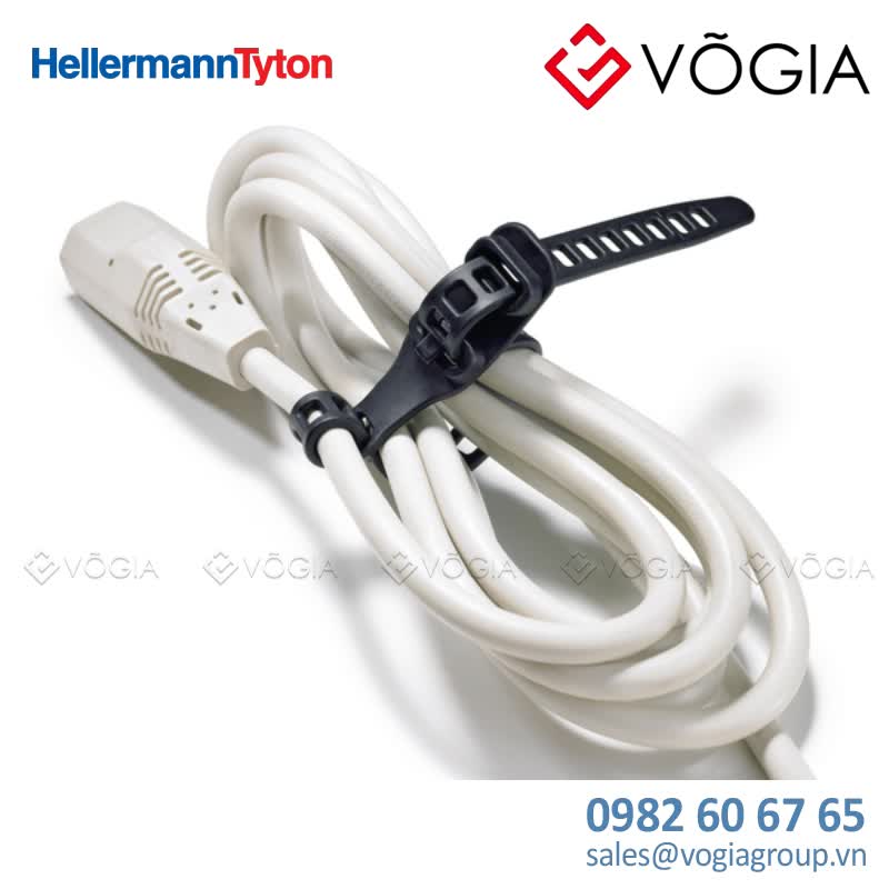 Dây thít (dây rút) cáp có thể tháo rời - Releasable cable tie, 340x110mm, ∅900mm, 123N, black, 50pcs - SRT34011-TPU-BK