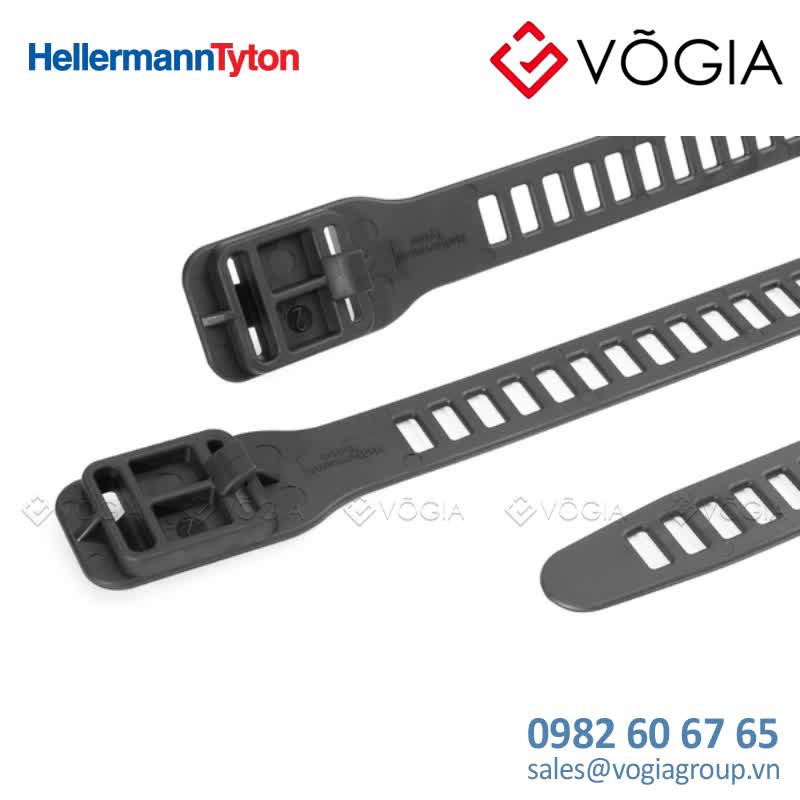 Dây thít (dây rút) cáp có thể tháo rời - Releasable cable tie, 340x110mm, ∅900mm, 123N, black, 50pcs - SRT34011-TPU-BK