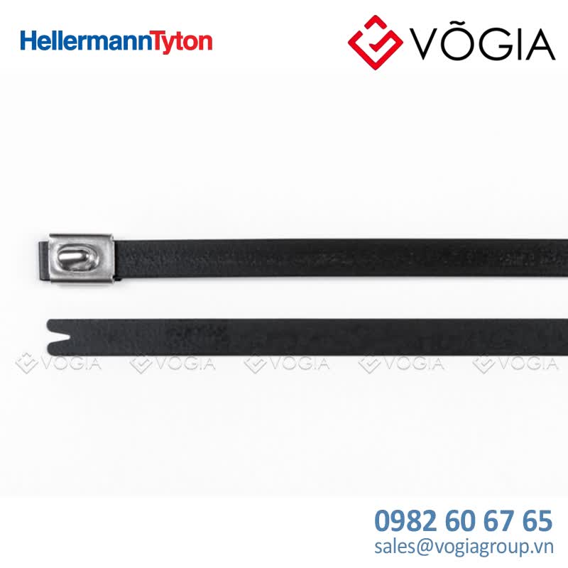 Dây thít (dây rút) cáp inox - Stainless steel cable tie, ball bearing lock, 362x79mm, ∅17-102mm, black, 50pcs - MBT14HFC-SS316L/SP-BK