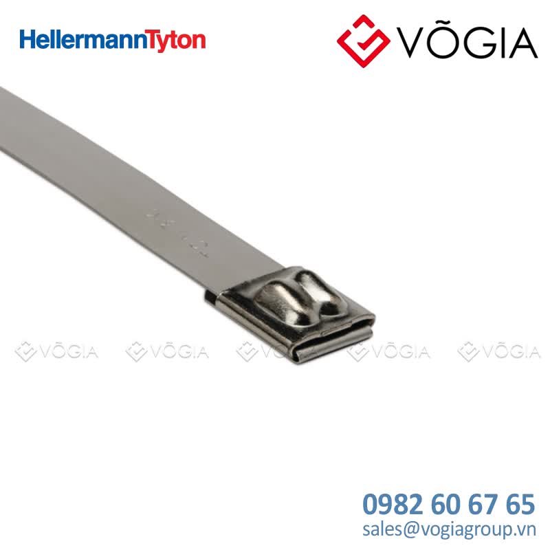 Dây thít (dây rút) cáp inox - Stainless steel cable tie, ball bearing lock, 6810x123mm, ∅120-2030mm, metal, 50pcs - MBT27XH-SS316L-ML