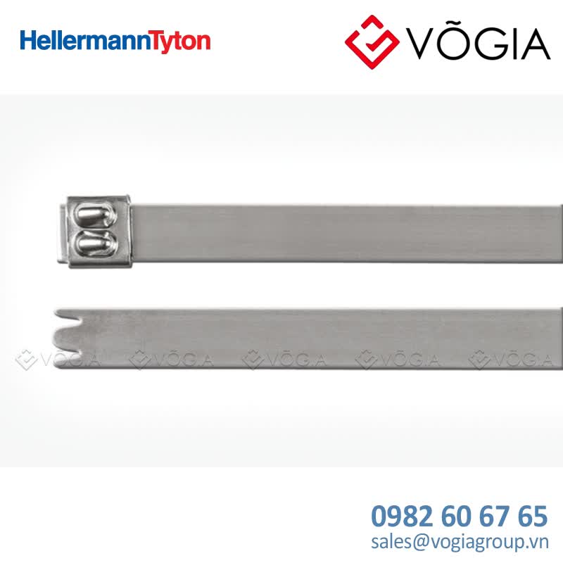 Dây thít (dây rút) cáp inox - Stainless steel cable tie, ball bearing lock, 6810x123mm, ∅120-2030mm, metal, 50pcs - MBT27XH-SS316L-ML