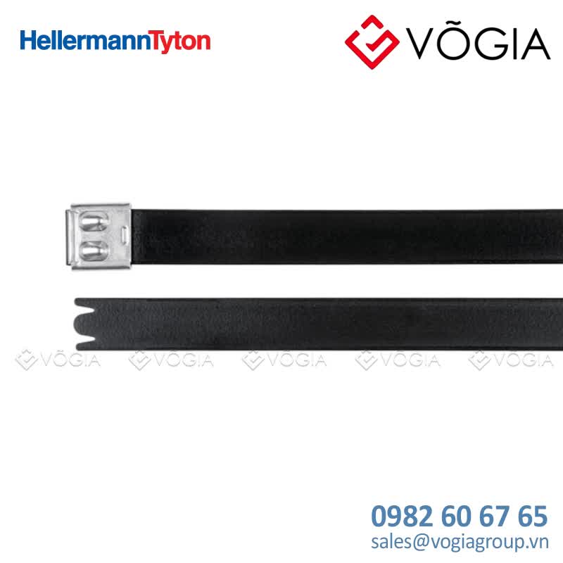 Dây thít (dây rút) cáp inox - Stainless steel cable tie, ball bearing lock, 838x16mm, ∅25-254mm, black, 50pcs - MBT33UHFC-SP/SS316L-BK