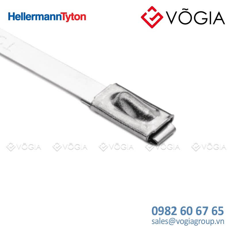 Dây thít (dây rút) cáp inox - Stainless steel cable tie, ball bearing lock, 8380x46mm, ∅120-2540mm, metal, 100pcs - MBT33S-SS316L-ML