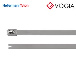 Dây thít (dây rút) cáp inox - Stainless steel cable tie, ball bearing lock, 201x46mm, ∅12-50mm, metal, 100pcs - MBT8S-SS316-ML