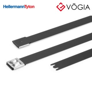 Dây thít (dây rút) cáp inox - Stainless steel cable tie, ball bearing lock, 681x16mm, ∅25-203mm, black, 50pcs - MBT27UHFC-SP/SS316L-BK