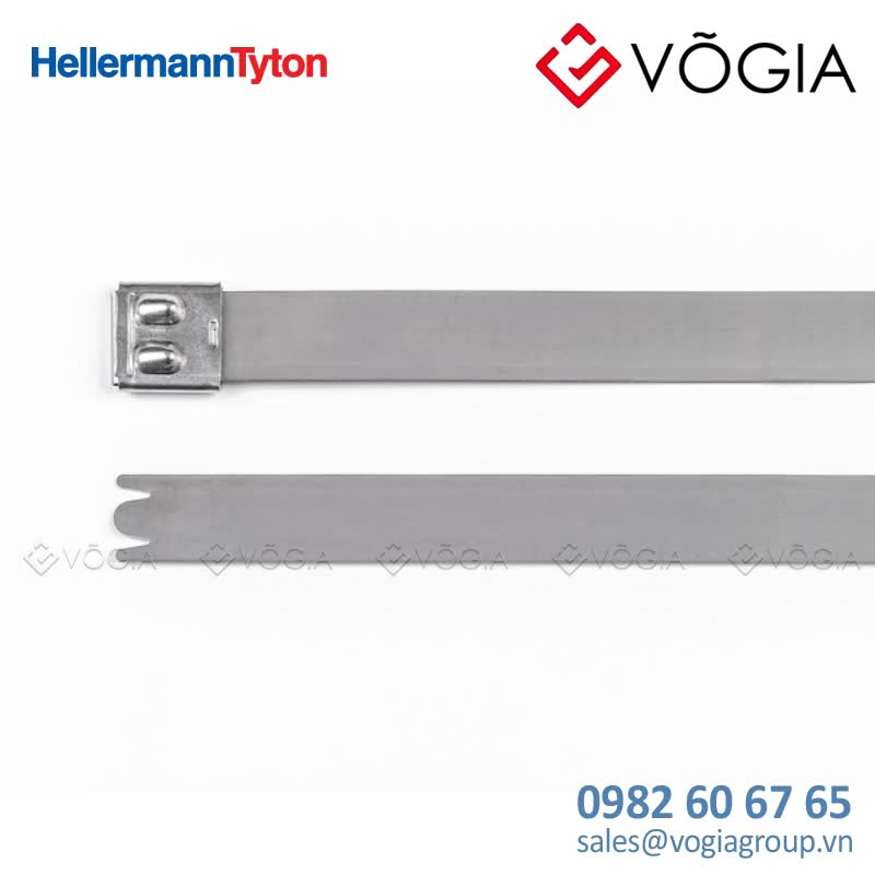 Dây thít (dây rút) cáp inox - Stainless steel cable tie, ball bearing lock, 4350x160mm, ∅120-1250mm, metal, 50pcs - MBT17UH-SS316L-ML