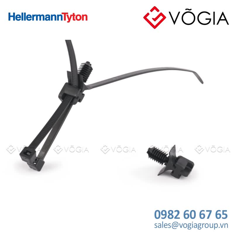 Dây thít cáp có đầu lắp cố định - Fixing tie for hole (round), outside serrated, ∅40-450mm, black, 250pcs - DT50RDHFT6XLG-PA66HS/PA66HIRHS-BK