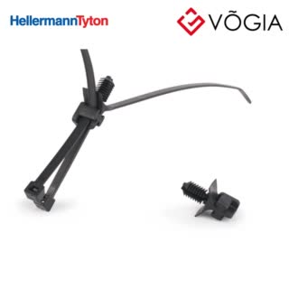 Dây thít cáp có đầu lắp cố định - Fixing tie for hole (round), outside serrated, ∅40-450mm, black, 250pcs - DT50RDHFT6XLG-PA66HS/PA66HIRHS-BK