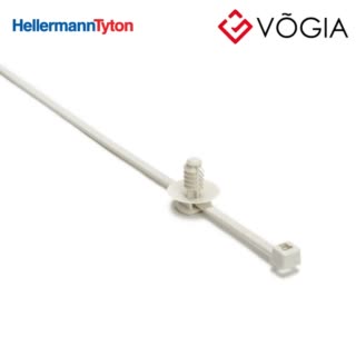 Dây thít cáp có đầu lắp cố định - Fixing tie for hole (round), ∅15-508mm, beige, 500pcs - PAT100LFT6LG-PAEK-BGE