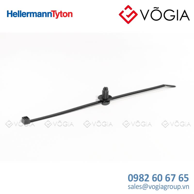 Dây thít cáp có đầu lắp cố định - Fixing tie for hole (round), inside serrated, ∅15-450mm, black, 100pcs - T50RFT7-PA66HS-BK