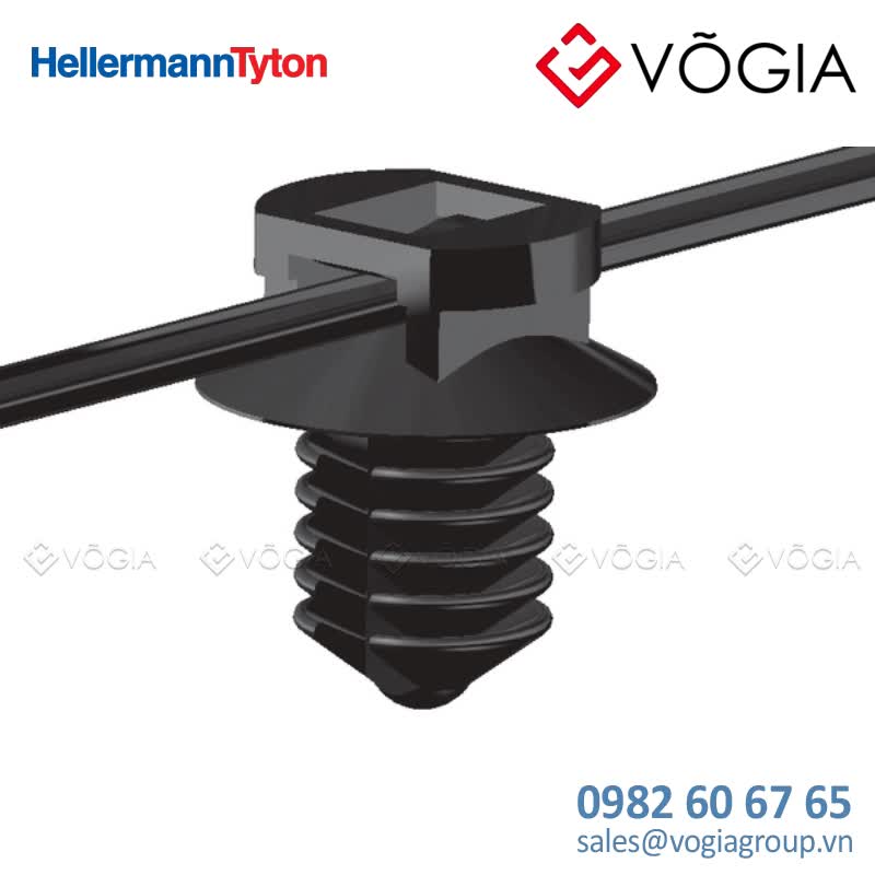 Dây thít cáp có đầu lắp cố định - Fixing tie for hole (round), inside serrated, ∅40-360mm, black, 500pcs - T30RFT8-PA66HS-BK