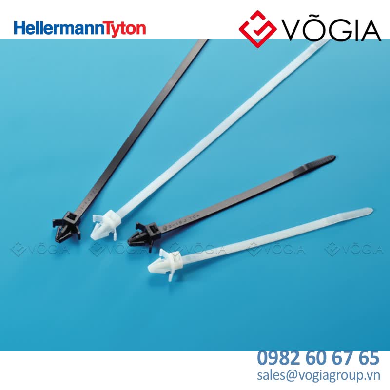 Dây thít cáp có đầu lắp cố định - Fixing tie for hole (round), ∅15-260mm, black, 100pcs - RT50SSF-PA66W-BK