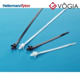Dây thít cáp có đầu lắp cố định - Fixing tie for hole (round), ∅15-260mm, black, 100pcs - RT50SSF-PA66W-BK