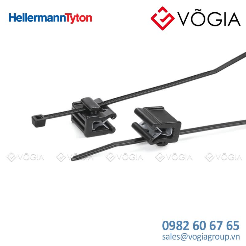 Dây thít cáp có đầu lắp cố định - Fixing tie for edge, inside serrated, ∅10-180mm, black, 5000pcs - T18REC21-PA66W/PA66HIRHS-BK