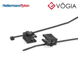 Dây thít cáp có đầu lắp cố định - Fixing tie for edge, inside serrated, ∅10-180mm, black, 5000pcs - T18REC21-PA66W/PA66HIRHS-BK