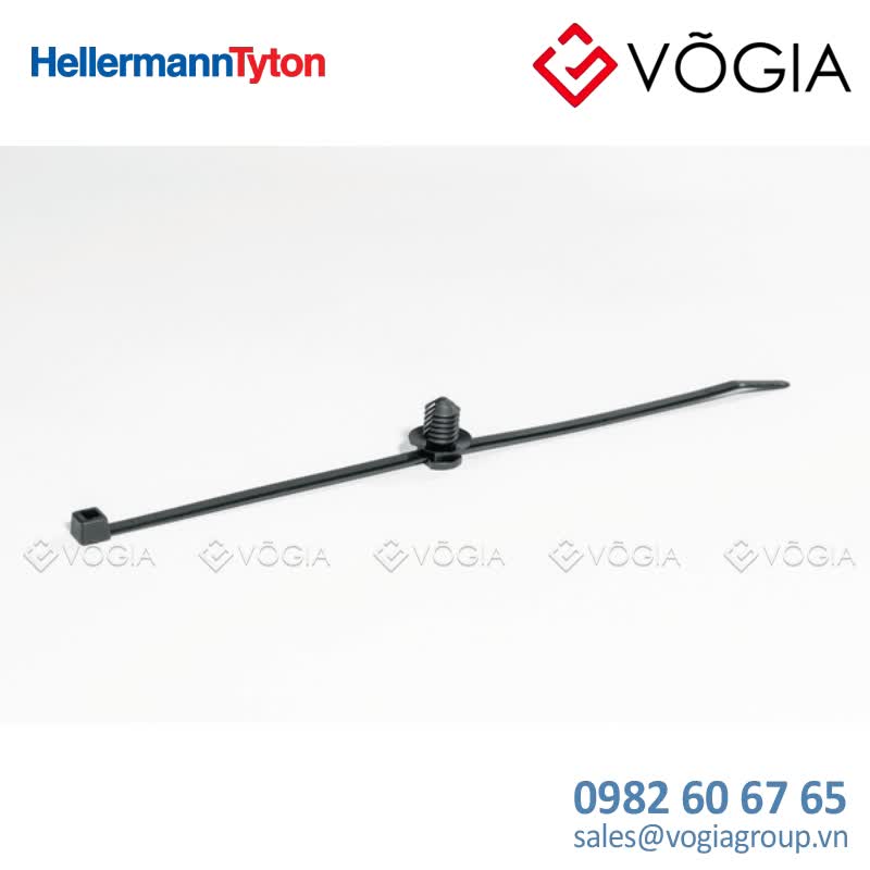 Dây thít cáp có đầu lắp cố định - Fixing tie for hole (round), inside serrated, ∅50-450mm, black, 250pcs - T50RFT8-PA66HS/PA66HIRHS-BK