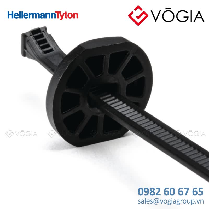 Dây thít cáp có đầu lắp cố định - Cable tie outside serrated for direct fixation, 2670x76mm, ∅64-730mm, black, 50pcs - BT130RDP-PA66HIRHSUV-BK