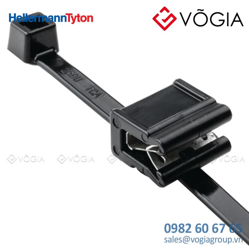 Dây thít cáp có đầu lắp cố định - Fixing tie for edge, outside serrated, ∅10-500mm, black, 500pcs - T50ROSEC23-PA66HS/PA66HIRHS-BK