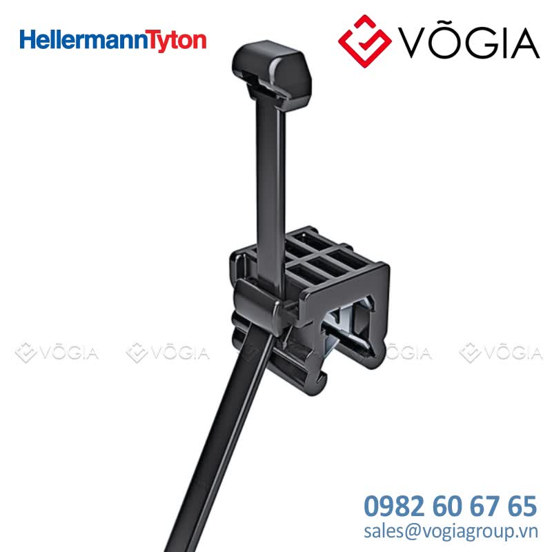 Dây thít cáp có đầu lắp cố định - Fixing tie for edge, outside serrated, ∅10-500mm, black, 500pcs - T50ROSEC23-PA66HS/PA66HIRHS-BK