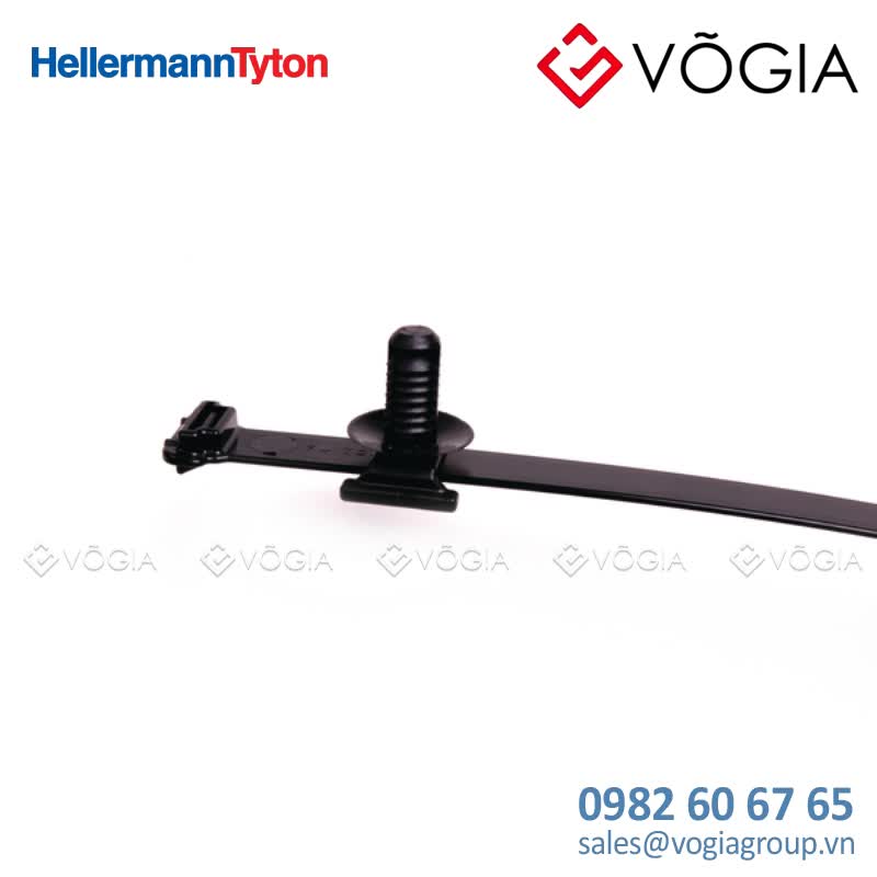 Dây thít cáp có đầu lắp cố định - Fixing tie for hole (round), inside serrated, ∅570mm, black, 100pcs - WSSFT9B-PA66HIRHSUV-BK