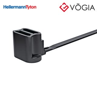Dây thít cáp có đầu lắp cố định - Fixing tie for stud, outside serrated, ∅350mm, black, 500pcs - HT160SB5HE-PA66HS-BK
